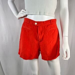 Palmetto's Orange Linen Shorts Size 7